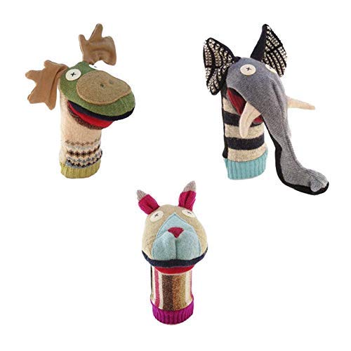 Handmade Wool Animal Puppet Set