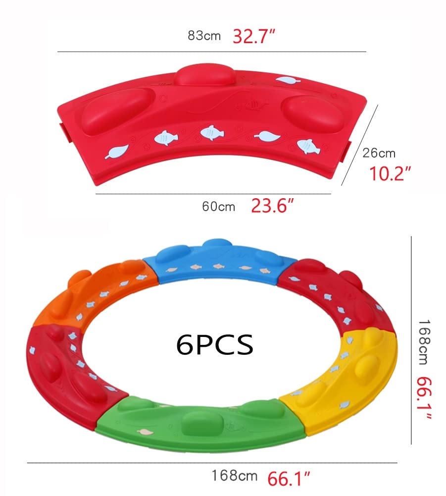 6-Piece Kids Balance Beam & Stepping Stones Set
