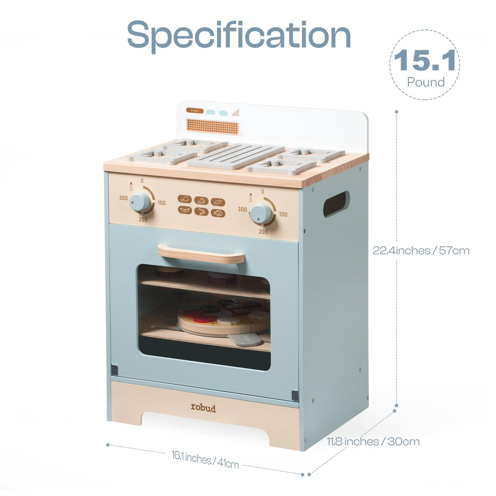 Wooden Kids Play Kitchen Set with Accessories