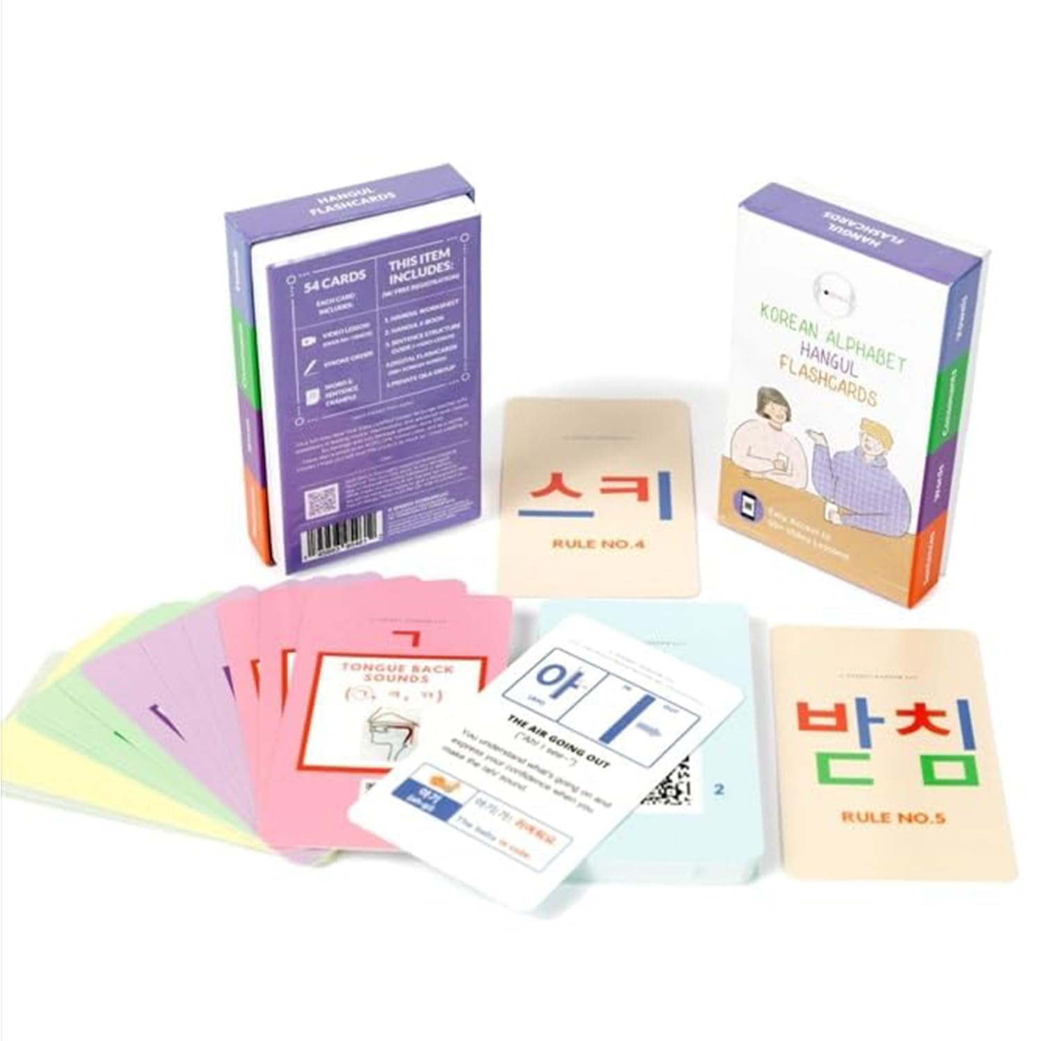 Korean Hangul Alphabet Flash Cards with Digital Learning Book