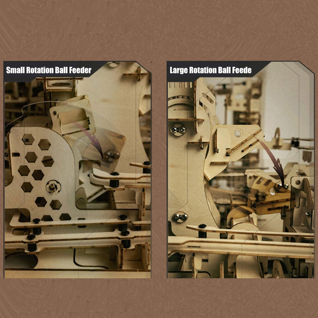 3D Wooden Mechanical Marble Run Kit with Motor