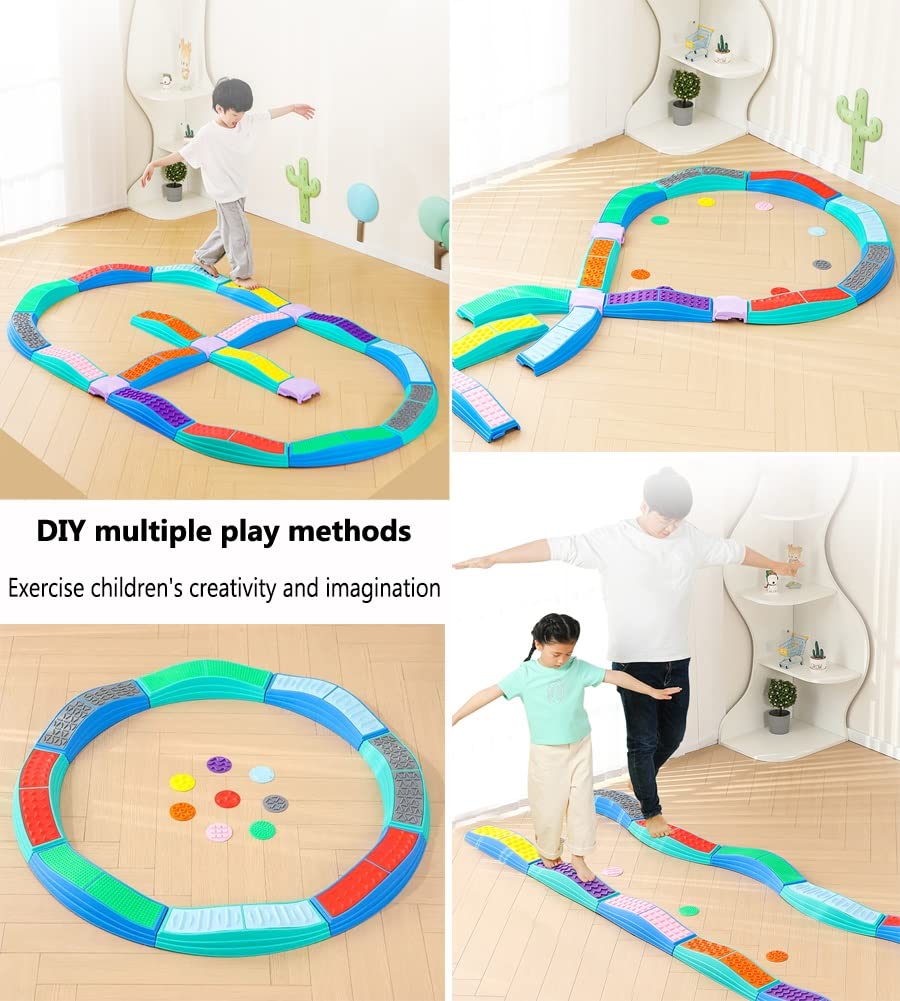20-Piece Kids Balance Beam & Stepping Stones Set