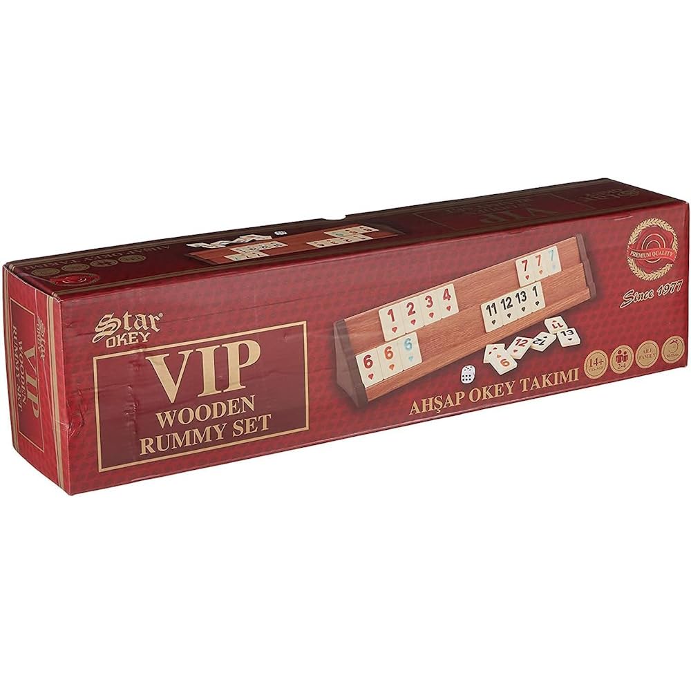 Wooden Rummy Tile Game Set