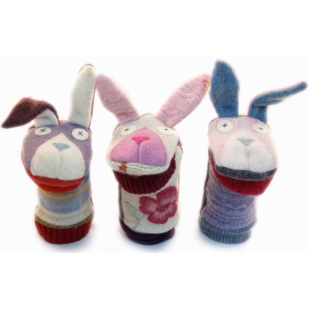 Handmade Wool Animal Puppet Set