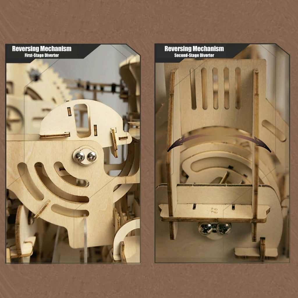3D Wooden Mechanical Marble Run Kit with Motor