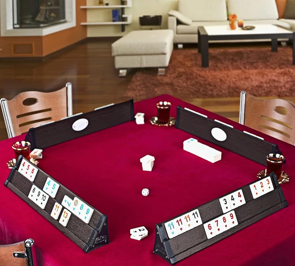 Wooden Rummy Tile Game Set