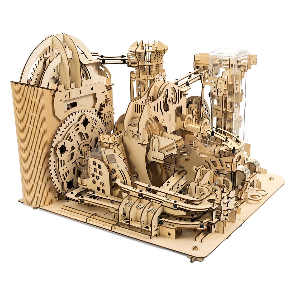 3D Wooden Mechanical Marble Run Kit with Motor