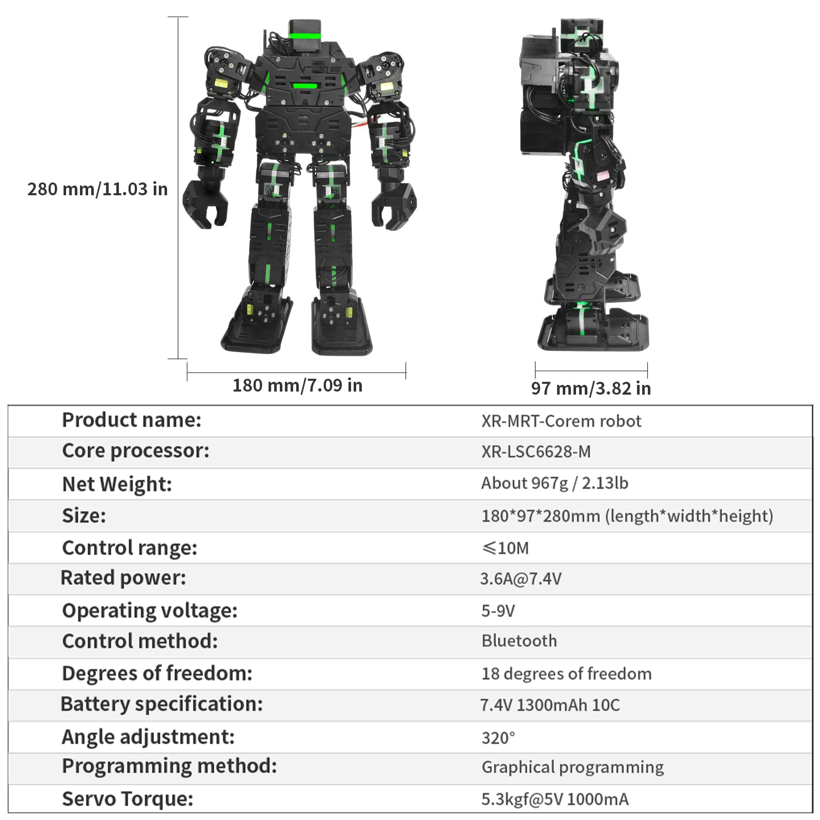 Programmable Humanoid Robot with App Control & Coding