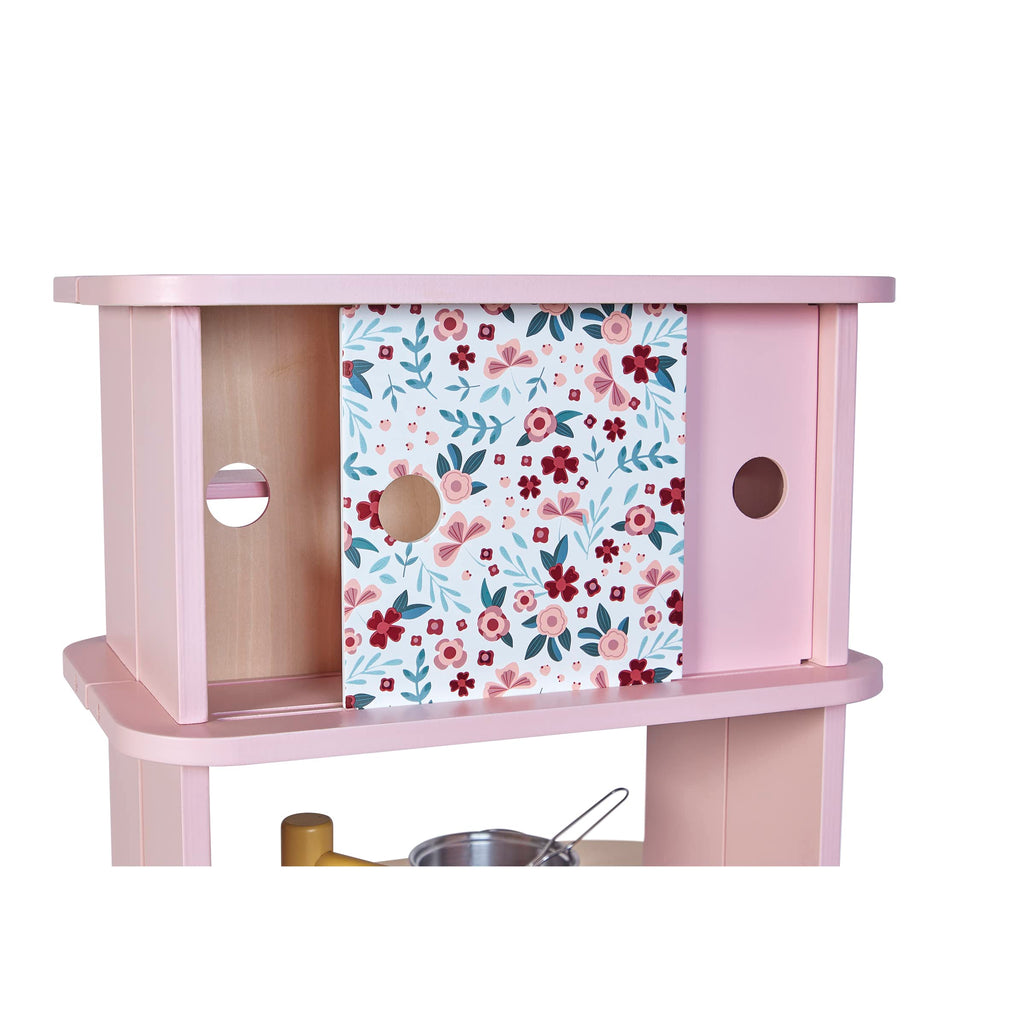 Double-Sided Wooden Play Kitchen Set with Accessories
