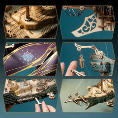 3D Wooden Steampunk Ship Model Kit