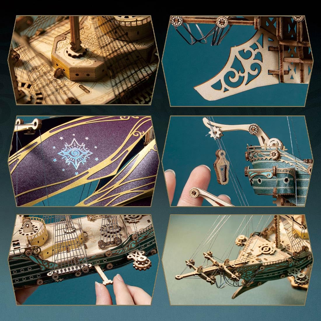 3D Wooden Steampunk Ship Model Kit