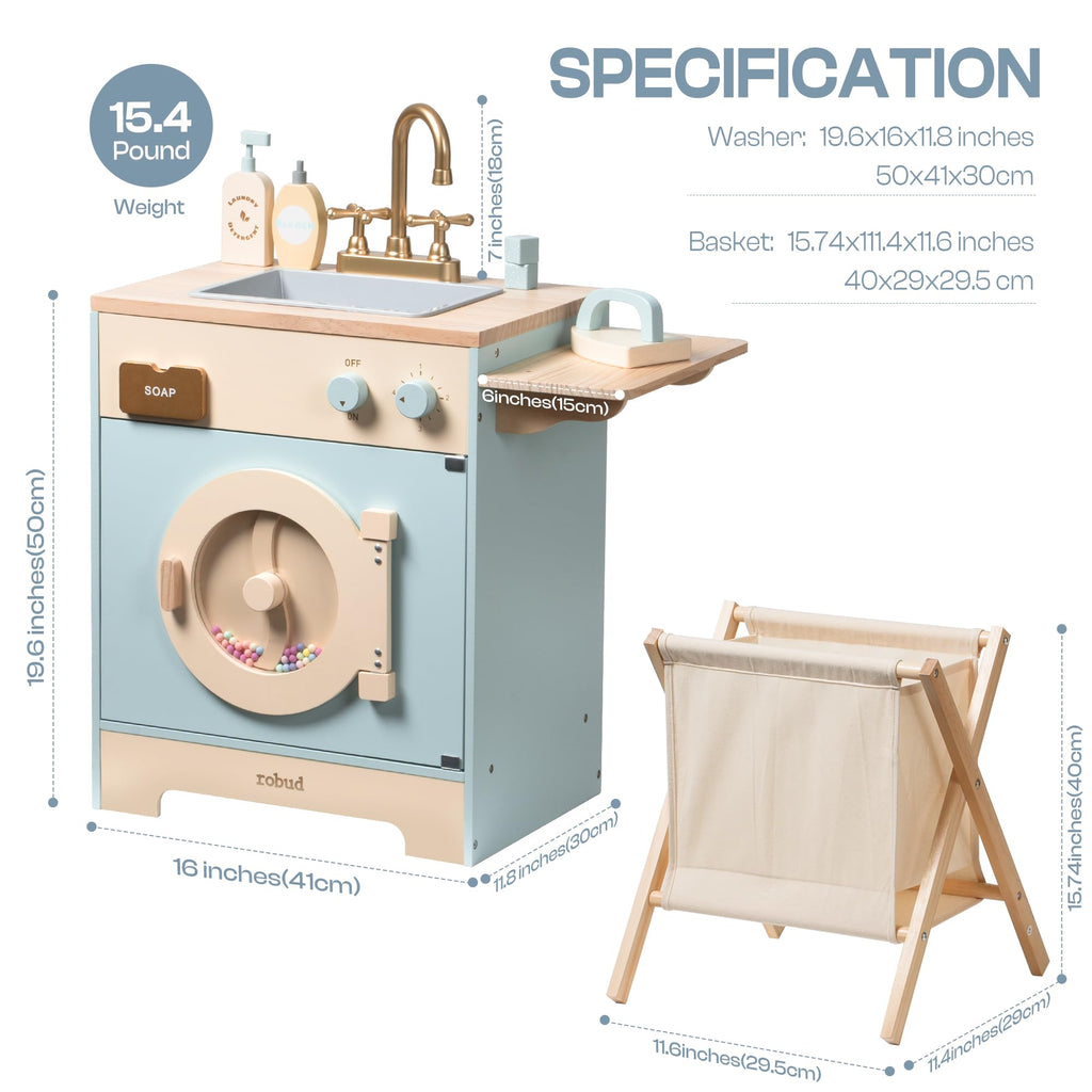 Wooden Kids Play Kitchen Set with Accessories