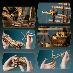 3D Wooden Steampunk Ship Model Kit