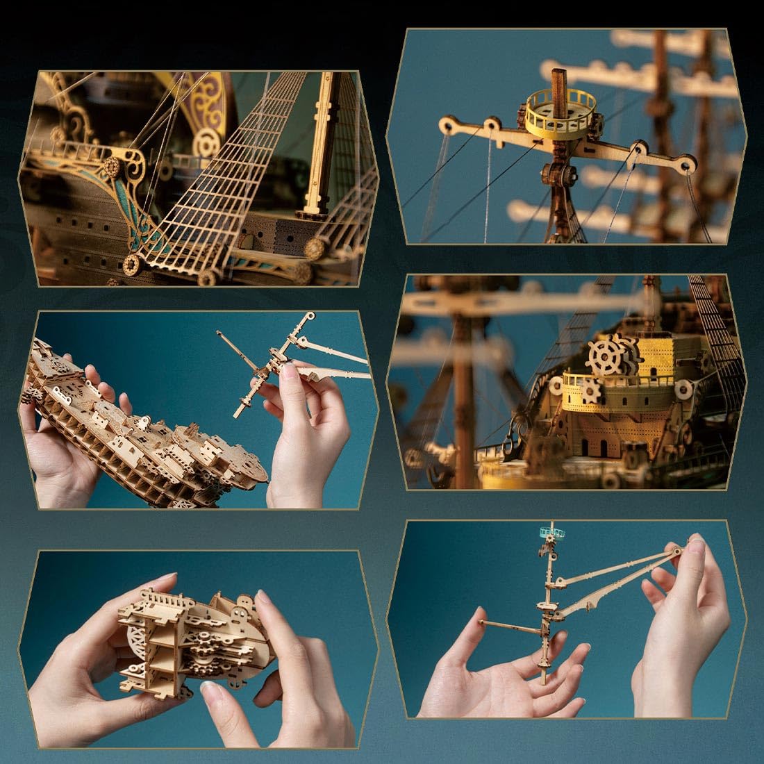 3D Wooden Steampunk Ship Model Kit