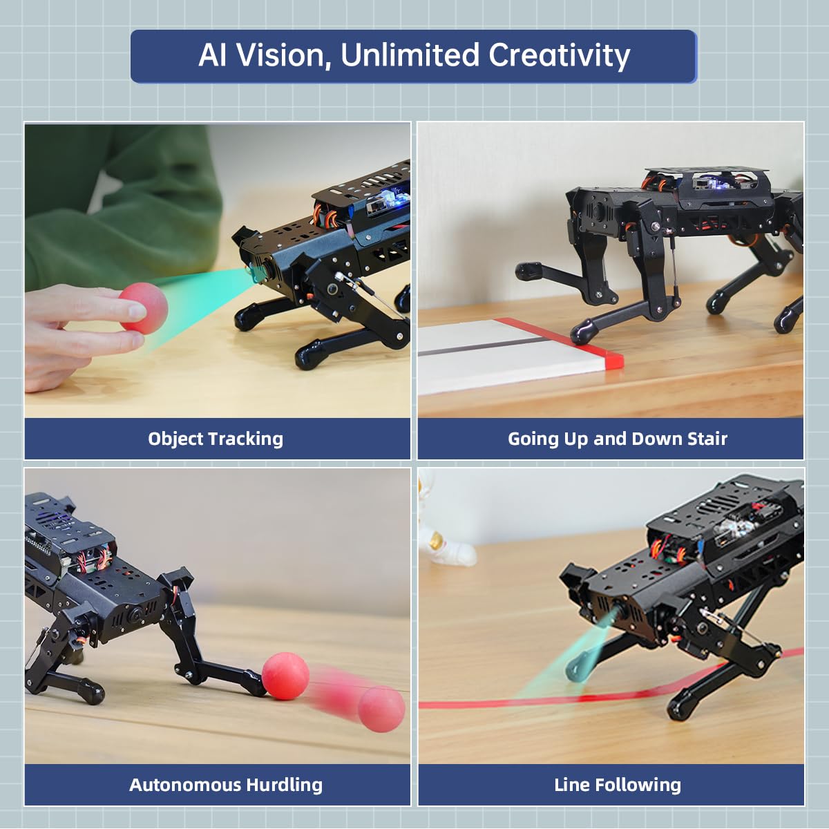 AI Quadruped Robot Dog with SLAM Navigation