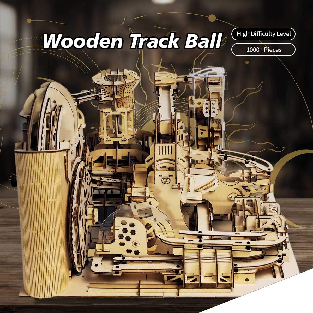3D Wooden Mechanical Marble Run Kit with Motor