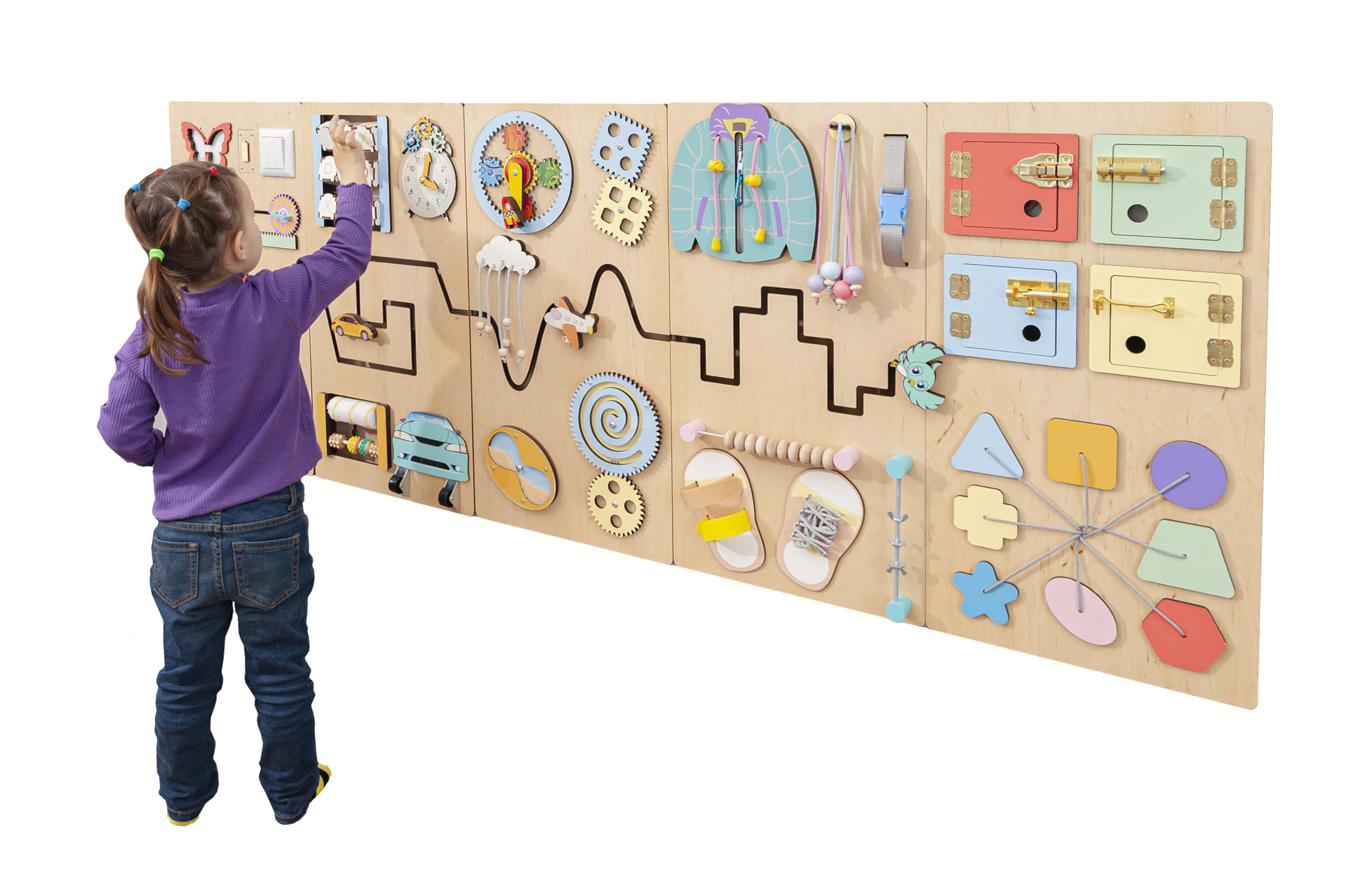 Wooden Sensory Wall Busy Board