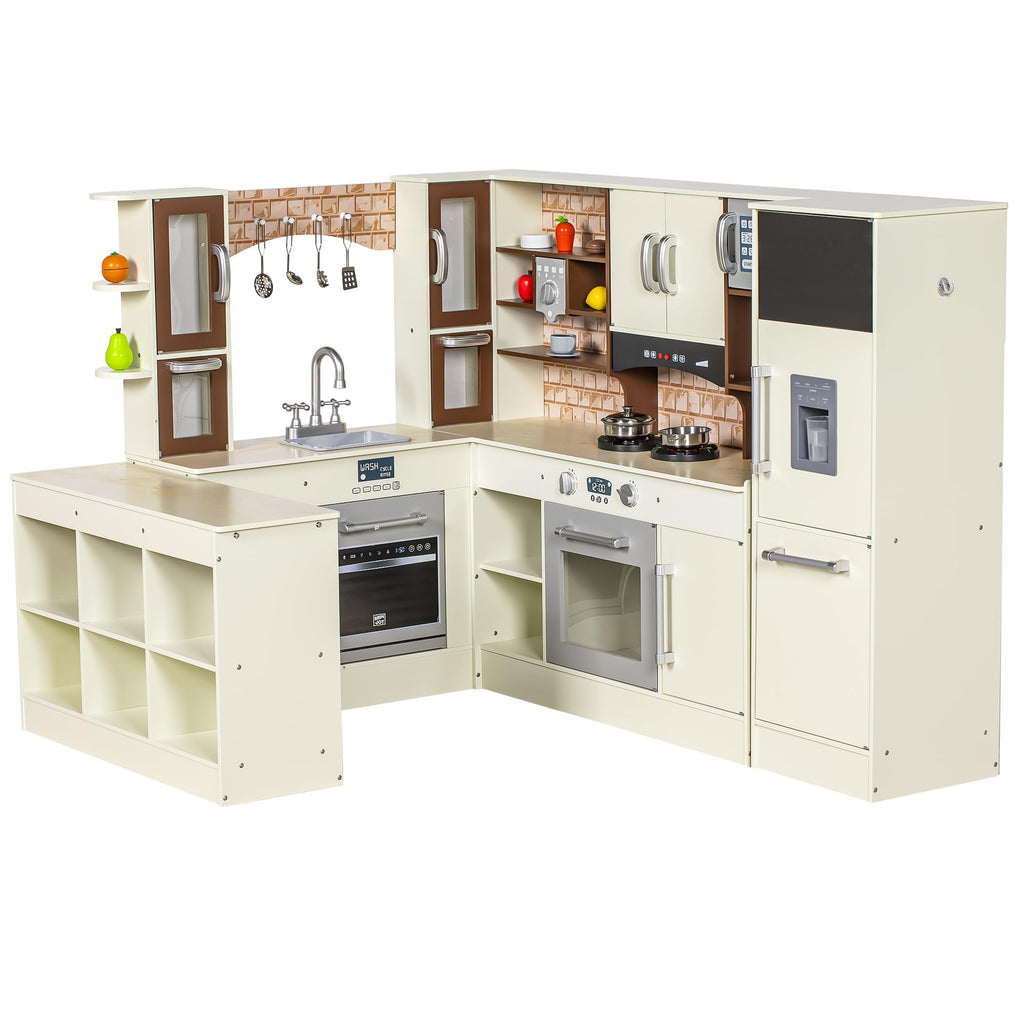 3-Piece Wooden Kids Play Kitchen Set