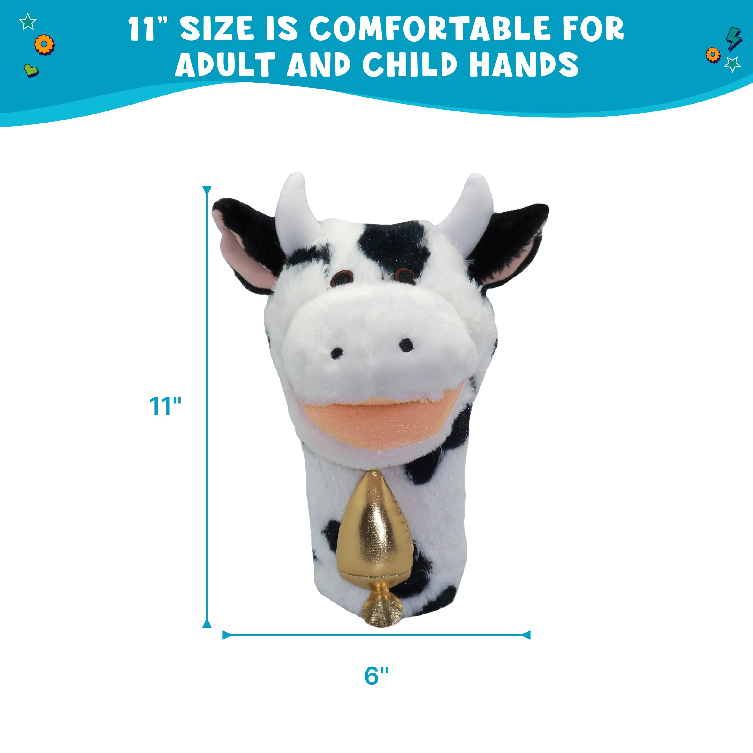 Get Ready Kids BigMouth Animal Hand Puppets - Set of 10 Plush Toys