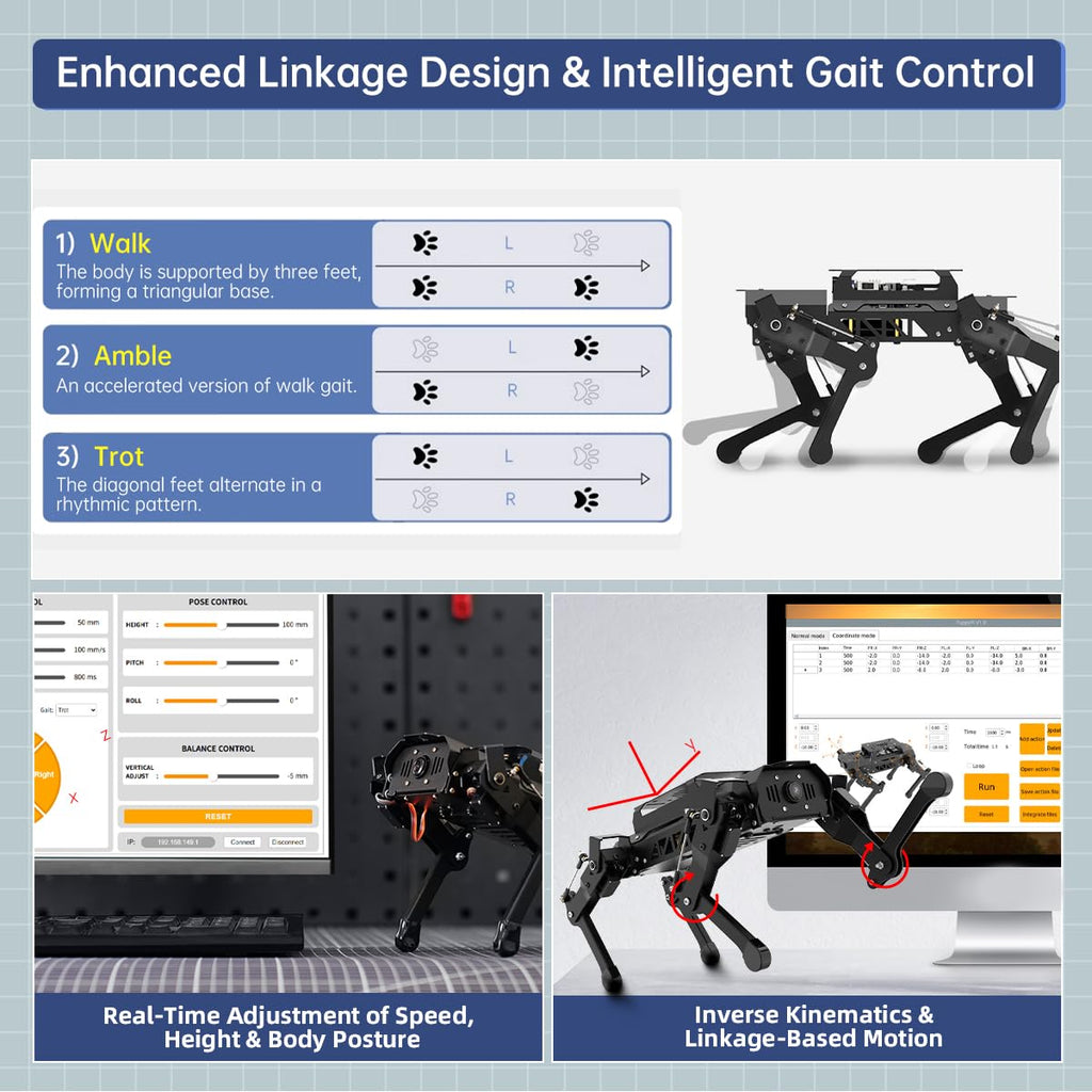 AI Quadruped Robot Dog with SLAM Navigation