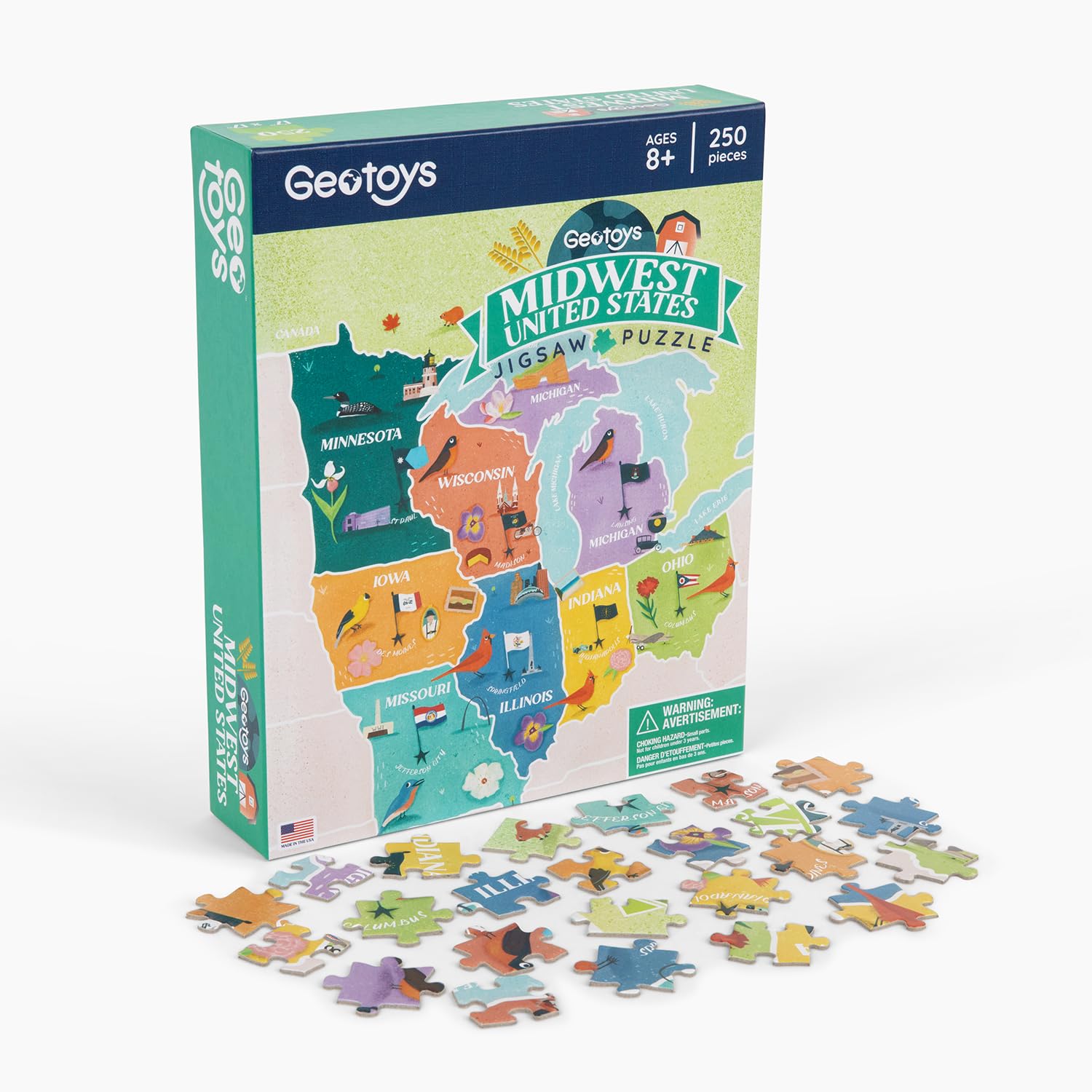 250-Piece United States Geography Puzzle