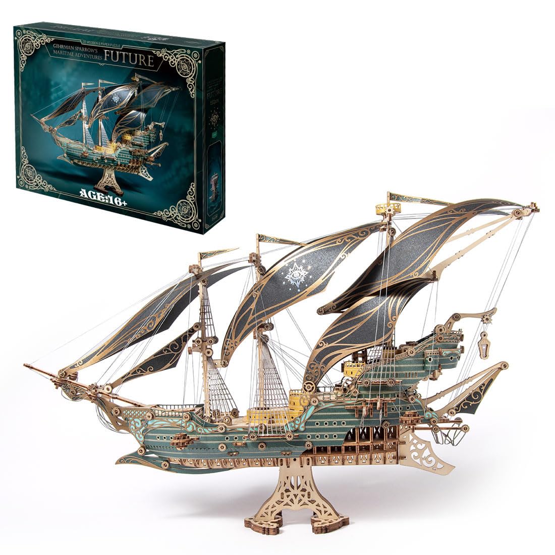 3D Wooden Steampunk Ship Model Kit