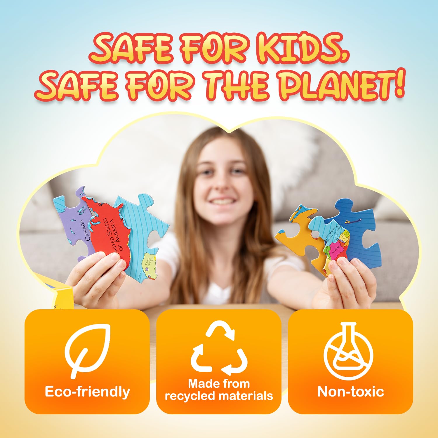 Geography Jumbo Jigsaw Puzzle for Kids