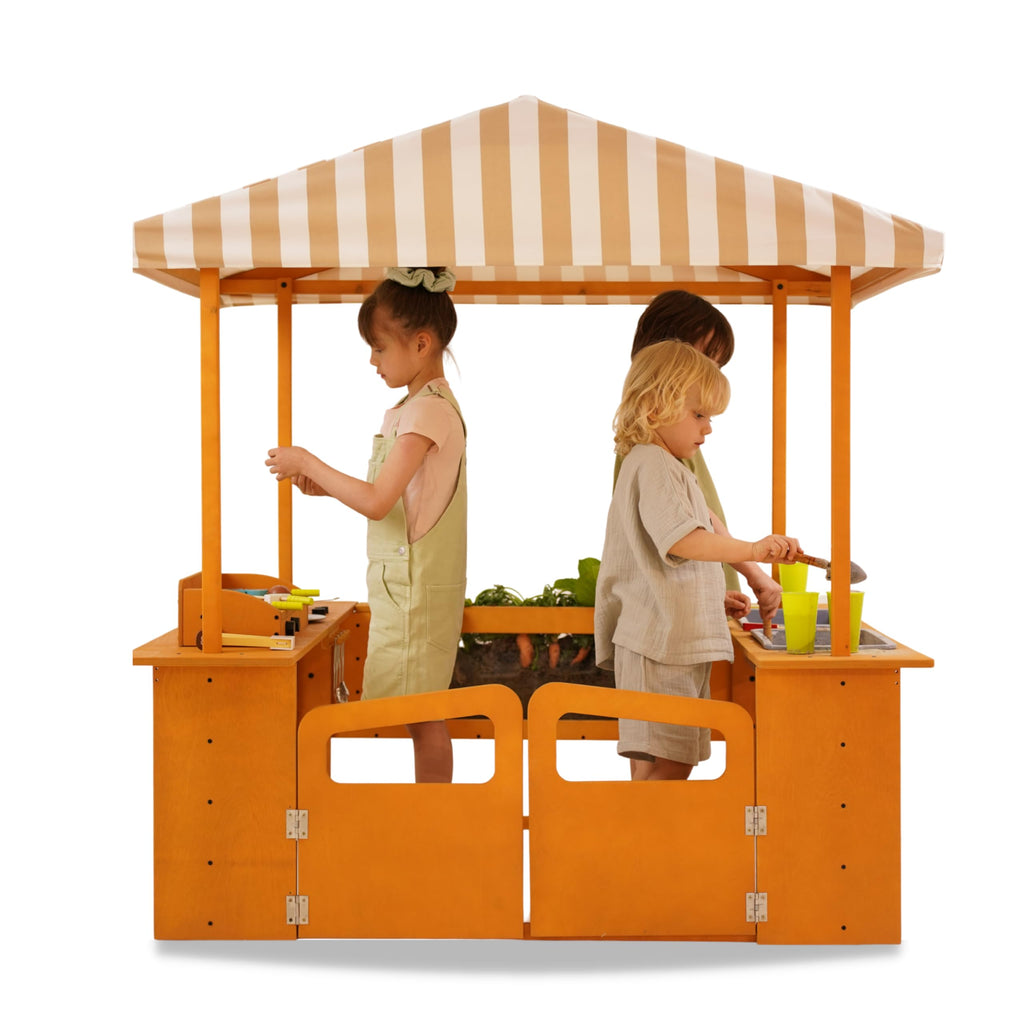 4-in-1 Wooden Mud Kitchen & Play Station