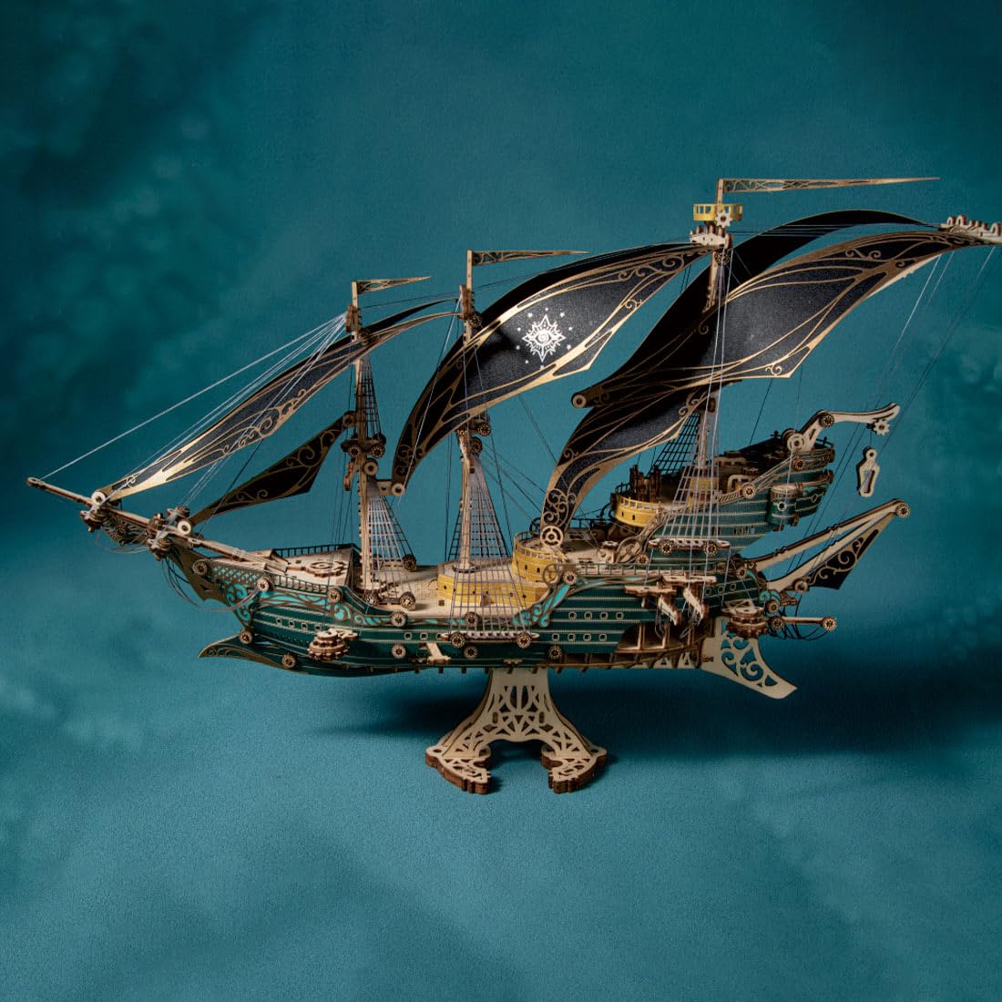 3D Wooden Steampunk Ship Model Kit