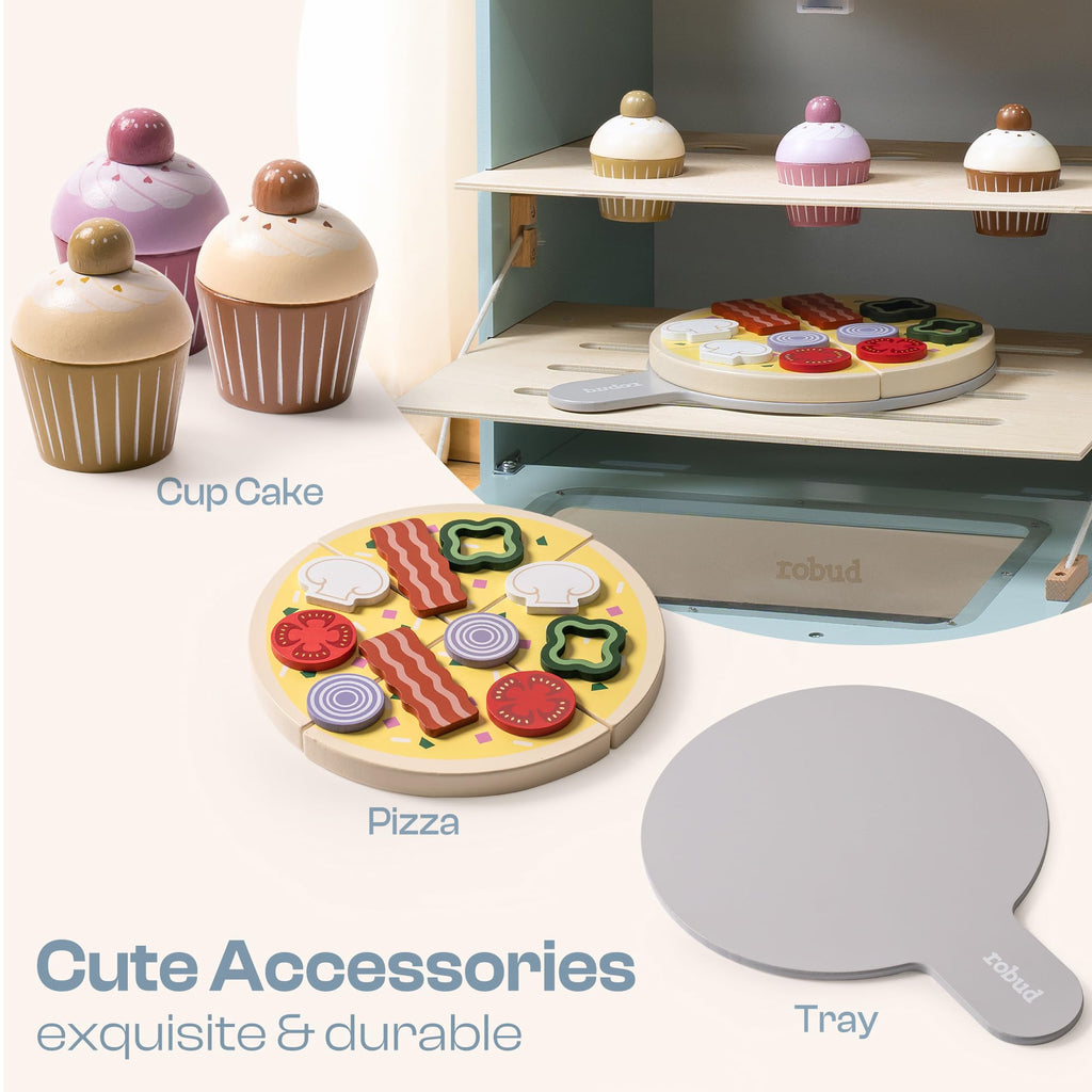 Wooden Kids Play Kitchen Set with Accessories