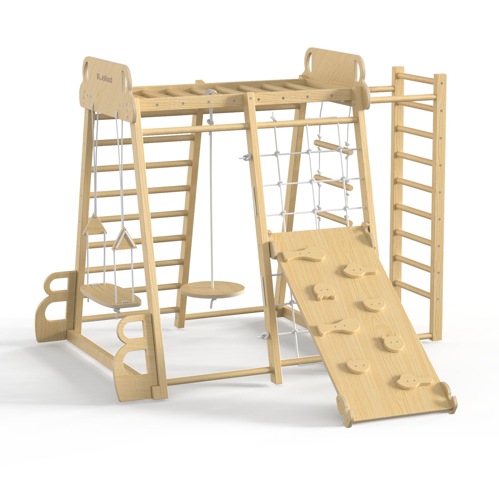 9-in-1 Wooden Indoor Jungle Gym Playset