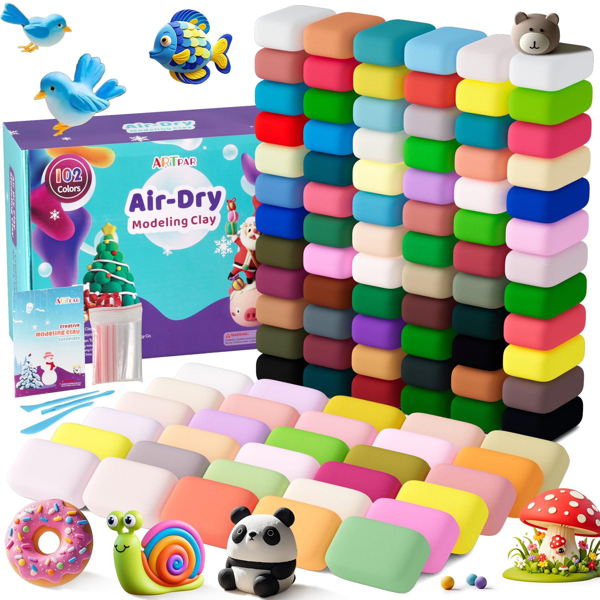 102-Color Air Dry Clay & Sculpting Kit