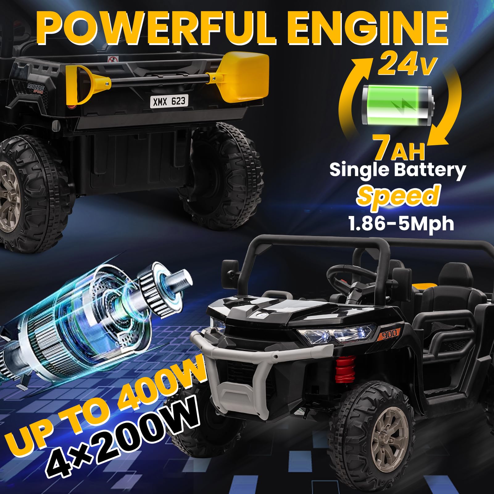 24V 2-Seater Ride-On Dump Truck with Remote Control