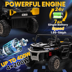 24V 2-Seater Ride-On Dump Truck with Remote Control