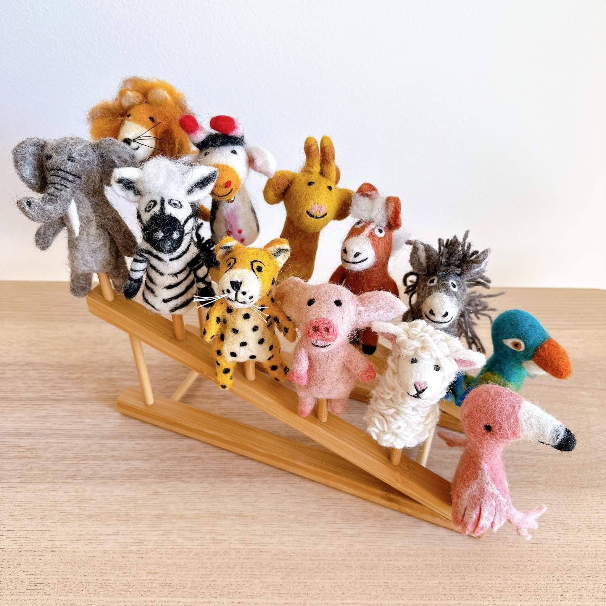 12-Piece Felt Animal Finger Puppet Set
