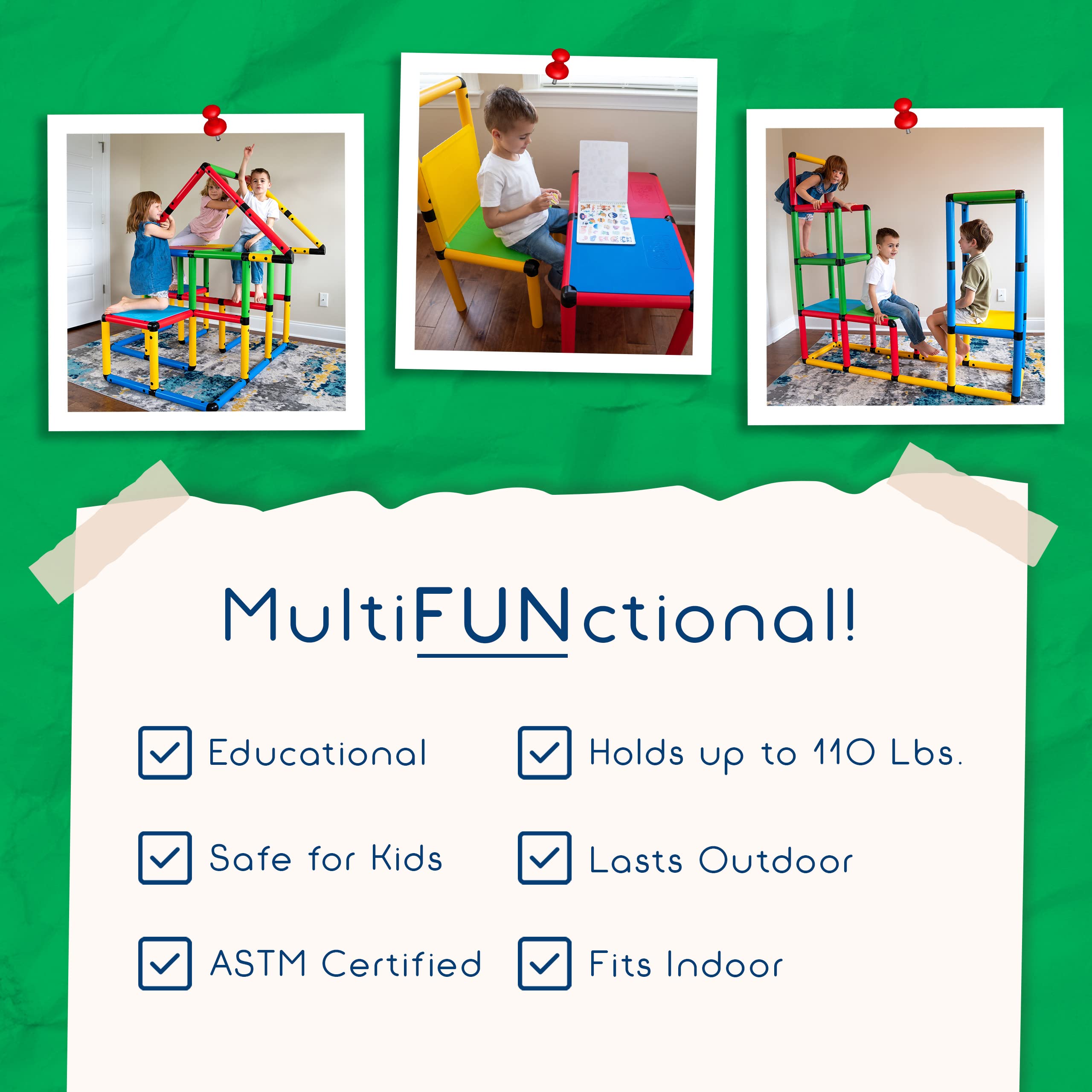 Montessori Climbing Playground Set with Slide - 296 Pieces