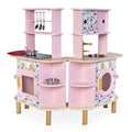 Double-Sided Wooden Play Kitchen Set with Accessories