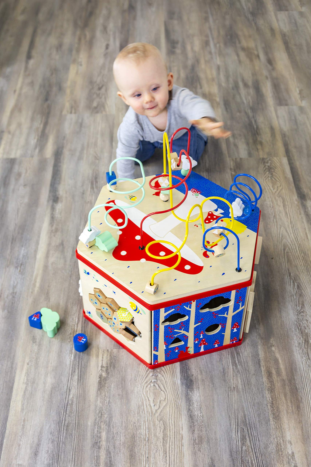 XL Wooden Activity Cube with 7 Learning Activities