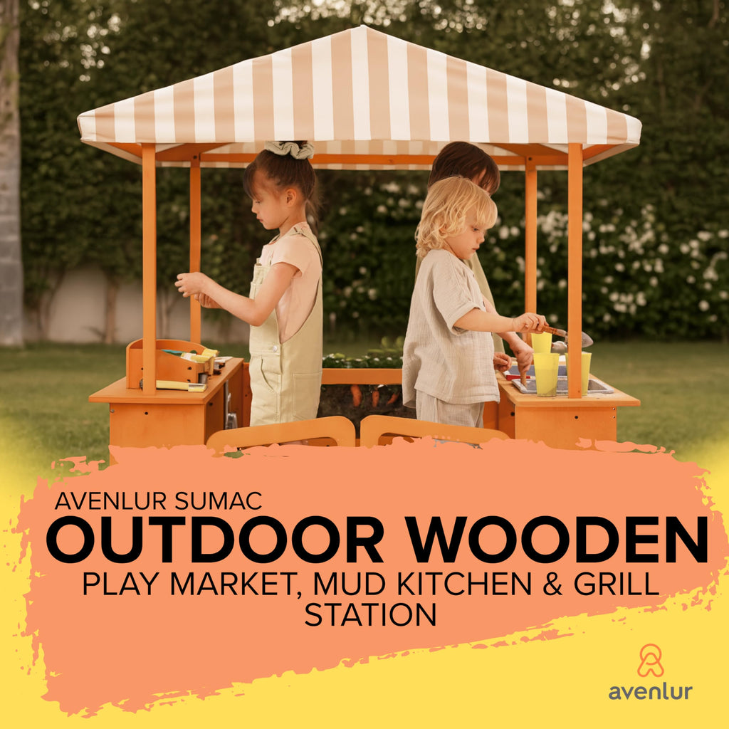 4-in-1 Wooden Mud Kitchen & Play Station
