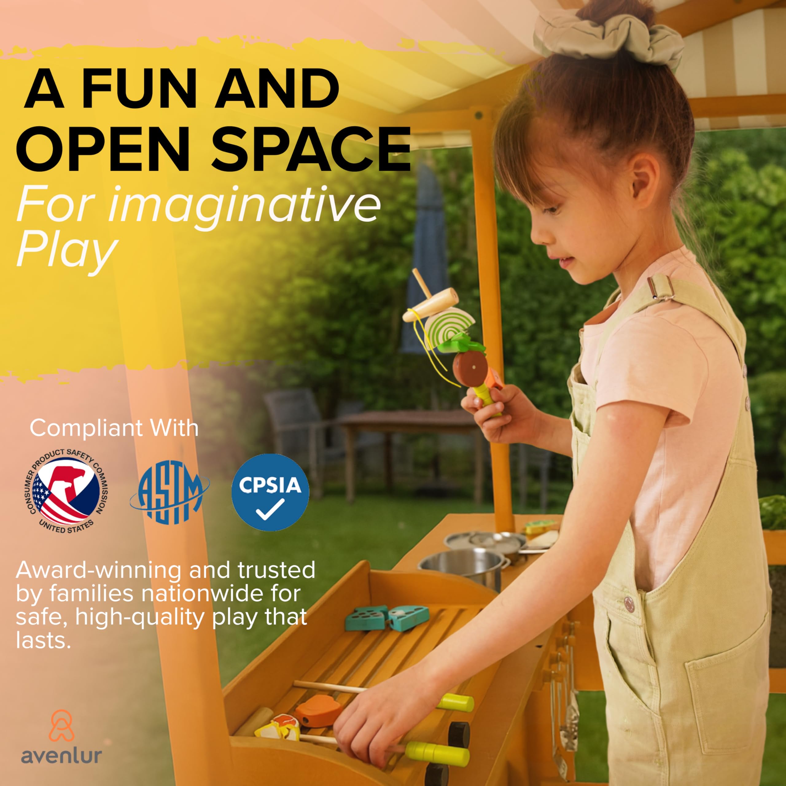 4-in-1 Wooden Mud Kitchen & Play Station