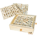 Wooden Labyrinth Maze Game with 3 Boards