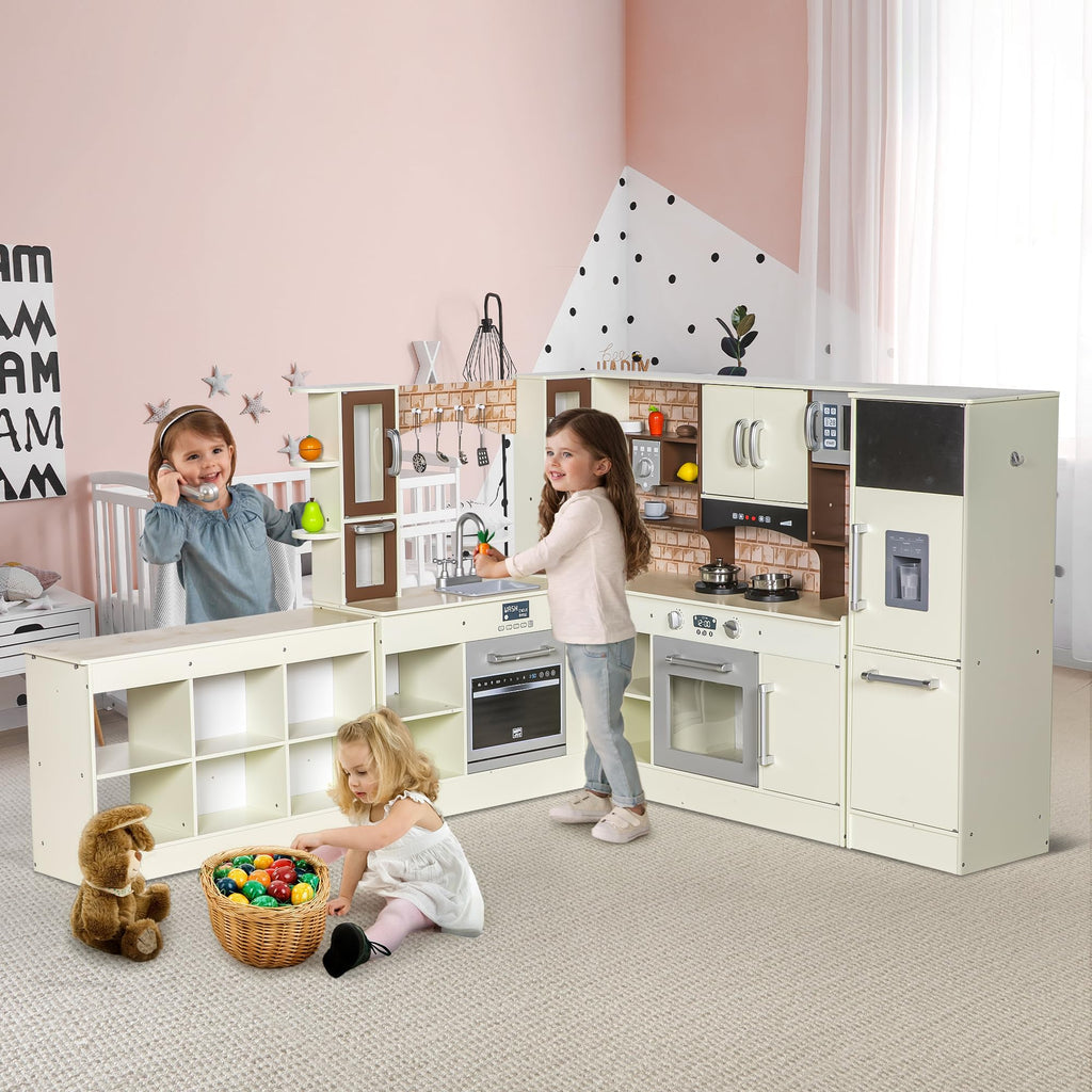 3-Piece Wooden Kids Play Kitchen Set
