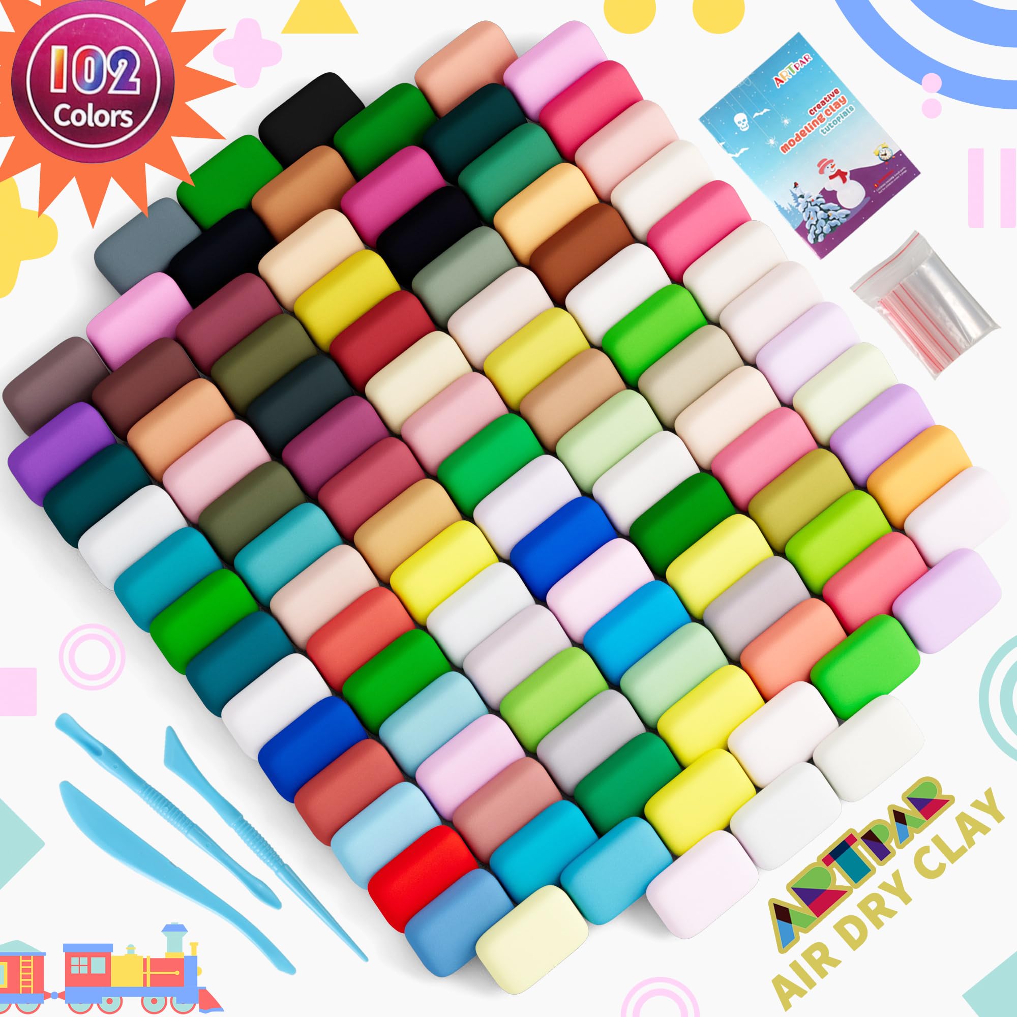 102-Color Air Dry Clay & Sculpting Kit