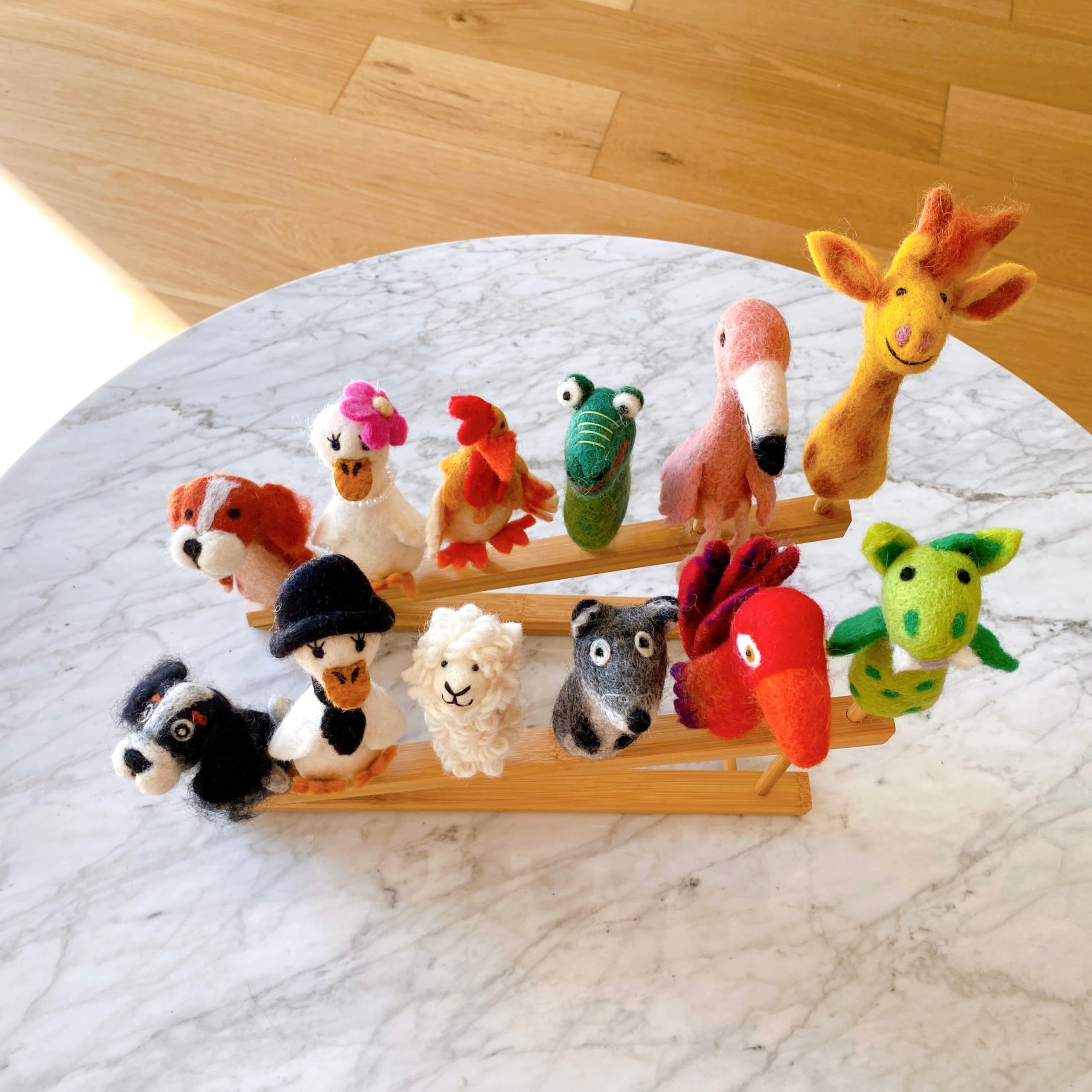 12-Piece Felt Animal Finger Puppet Set