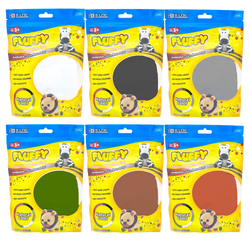 BAZIC Air Dry Clay 6 Natural/Earth Color 2 oz
