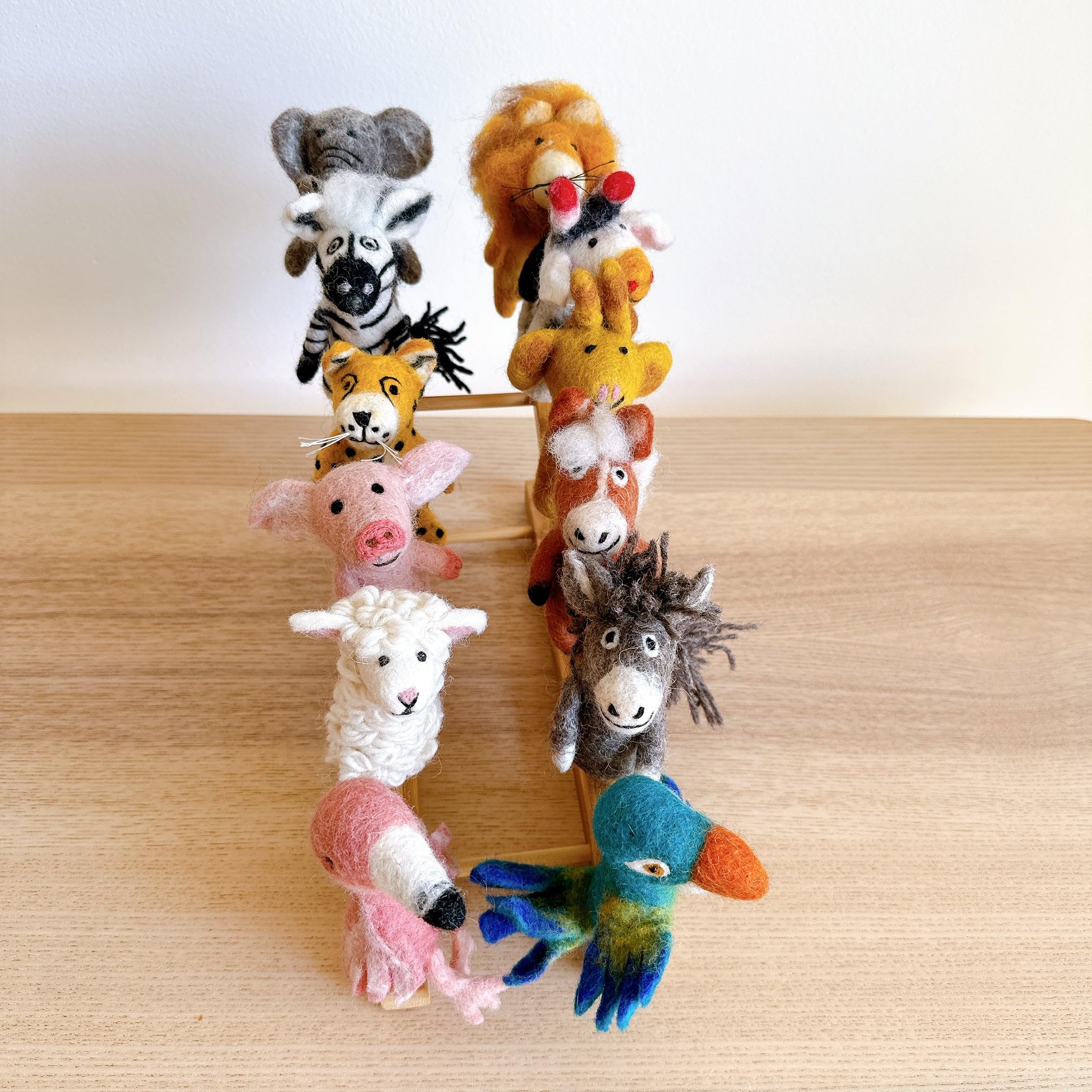 12-Piece Felt Animal Finger Puppet Set
