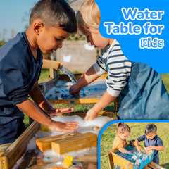 Wooden Water Play Table with Easel & Storage