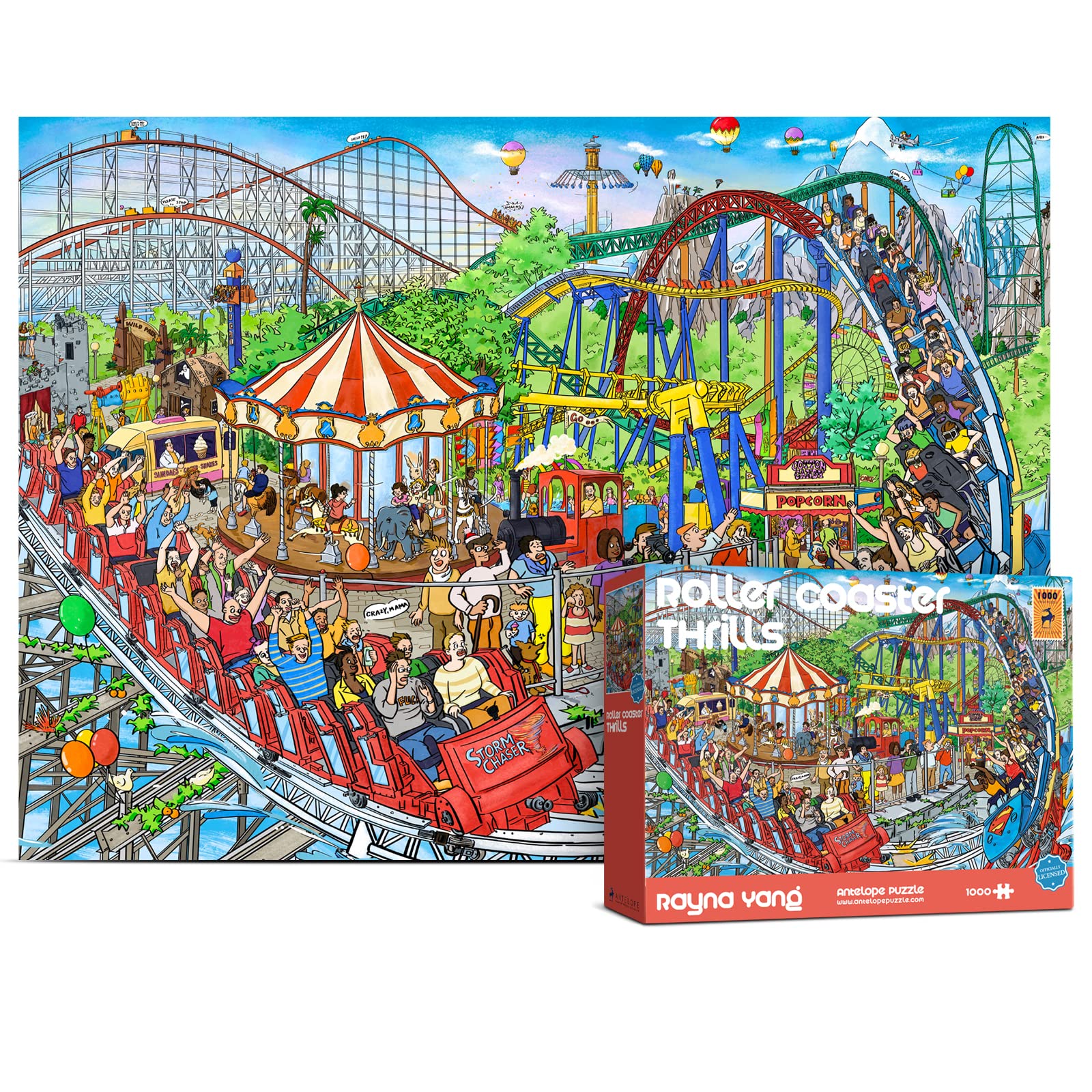 1000-Piece Roller Coaster Theme Park Puzzle
