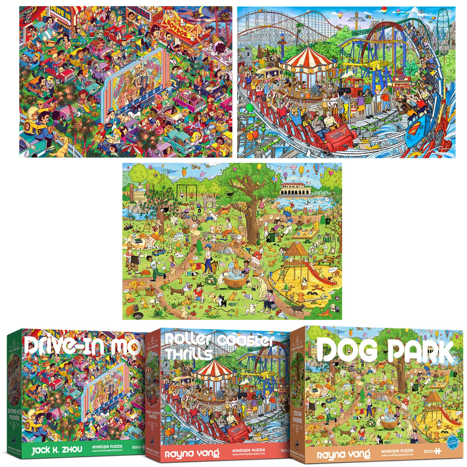 1000-Piece Roller Coaster Theme Park Puzzle
