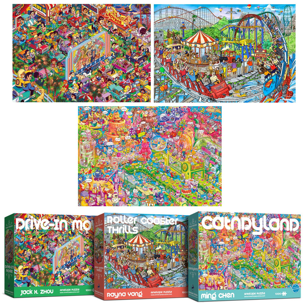1000-Piece Roller Coaster Theme Park Puzzle